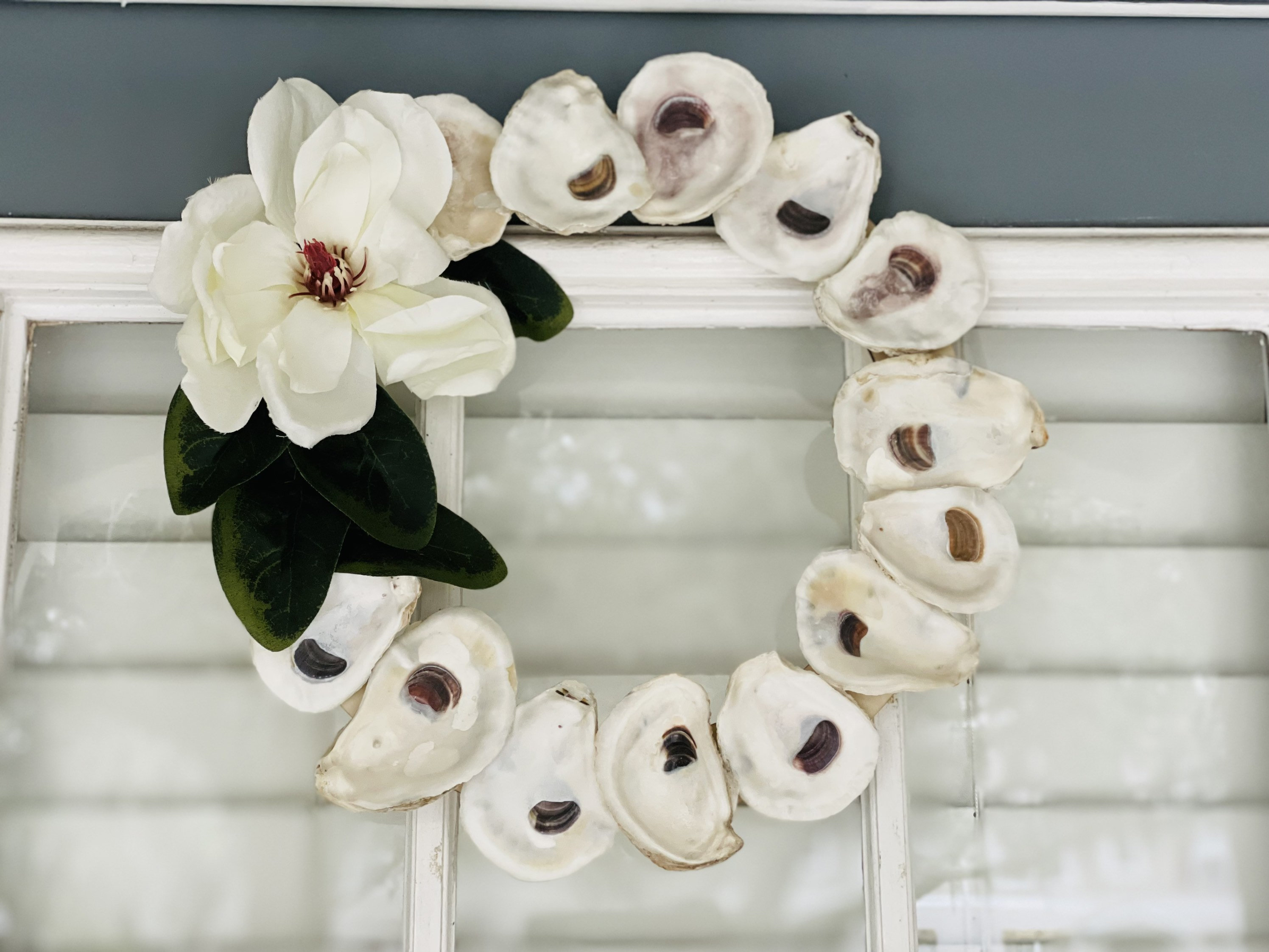 Magnolia Bloom Natural Oyster Shell Spring Wreath - Etsy
