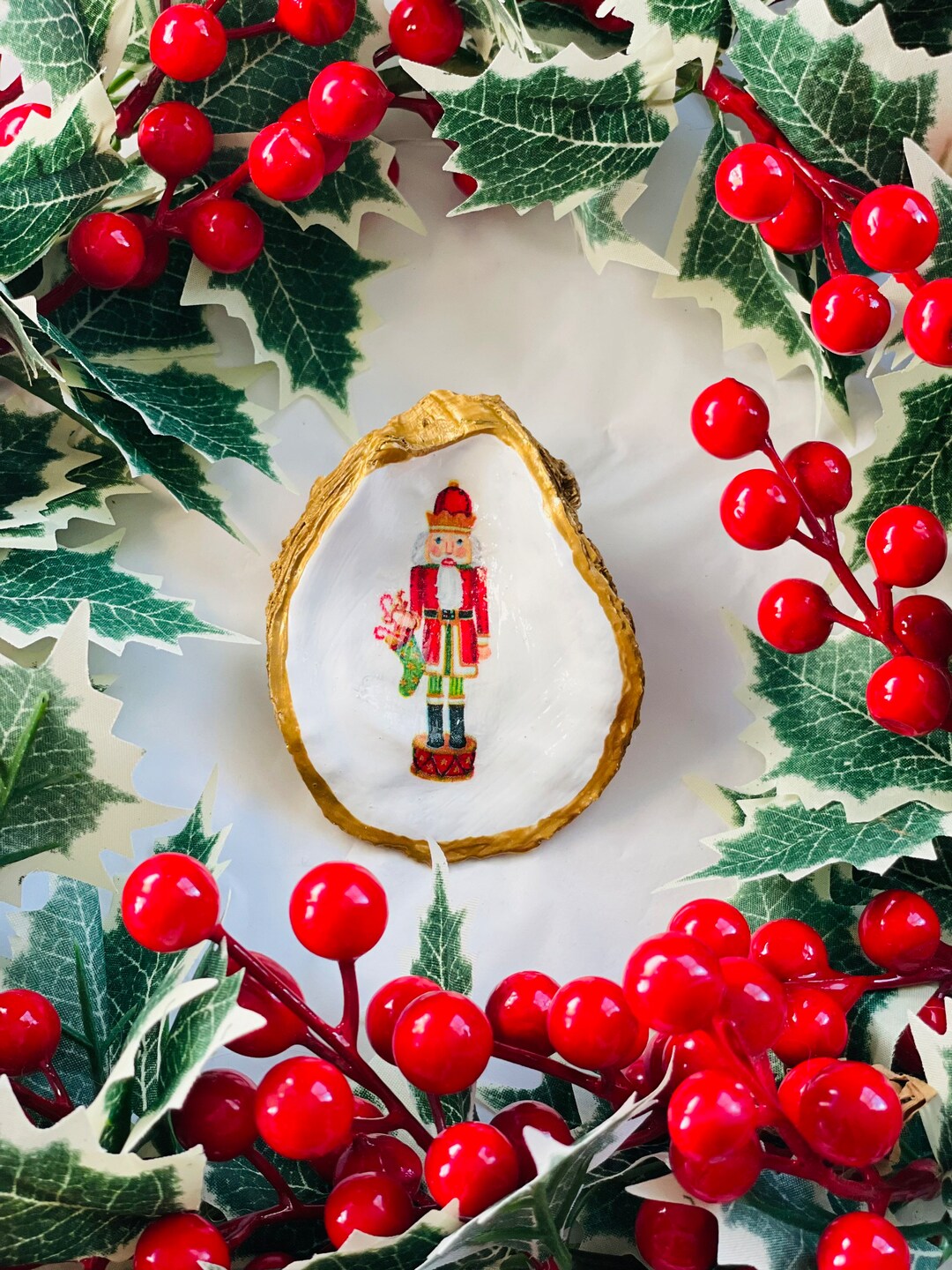 Nutcracker Christmas Gift Oyster Shell Trinket Dish Dining Etsy