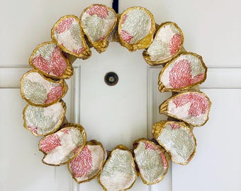 Koralldesign Decoupage Ostronskalskrans / Stranddekor