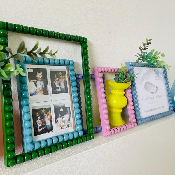 Handmade Wooden Bobbin Frame: Cottage Style Picture Frame