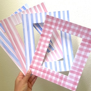 Hand Painted Watercolor Frame Mat: 8x10” with 4x6” Opening