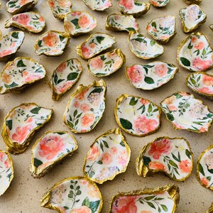 Wedding favors set of 50/ 100 /150/200 hand made decoupage oyster shell trinket dish