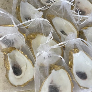 Wedding favors/ set of 50 / hand made gilded oyster shell trinket dish