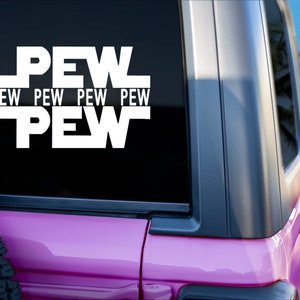 Star Wars Pew Pew Pew Decal, Star Wars Jedi Sticker, Car Decal, Gift for Him, Gift for Her