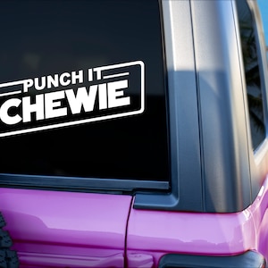 Star Wars Punch It Chewie Aufkleber, Star Wars Chewie Aufkleber, Millenium Falke Auto Aufkleber, Geschenk für Ihn, Geschenk für Sie