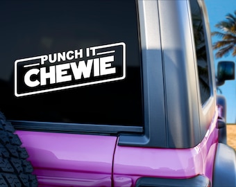 Star Wars Punch It Chewie Decal, Star Wars Chewie Sticker, Millennium Falcon Car Decal, Gift for Him, Gift for Her