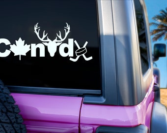 Canadian Pride Decal, Maple Leaf, Hockey Decal