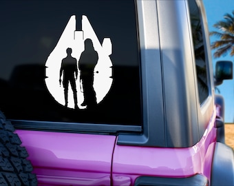 Star Wars Han and Chewie Millennium Falcon Car Decal