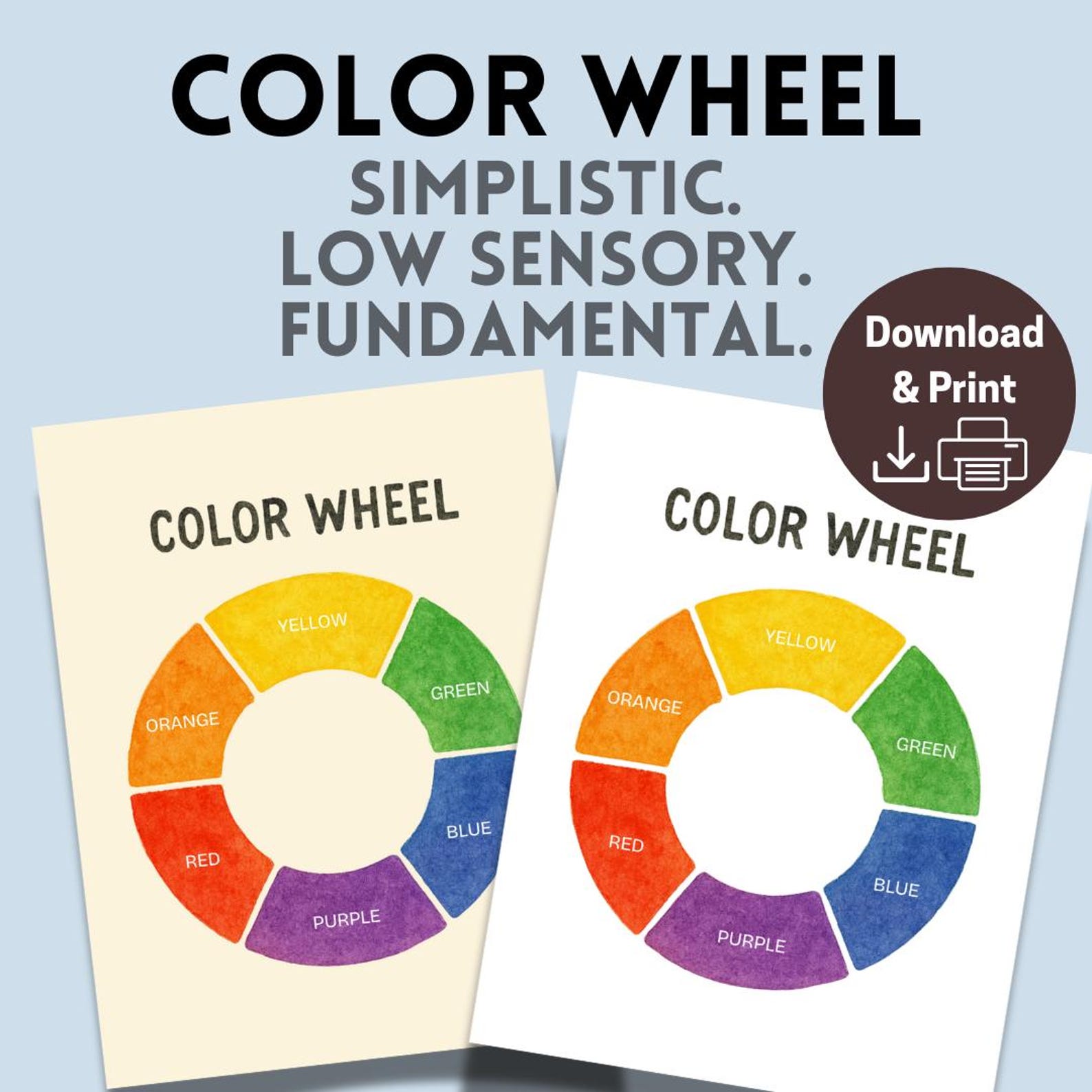 Color Wheel for Kids | Low-sensory Color Learning Printable Early ...