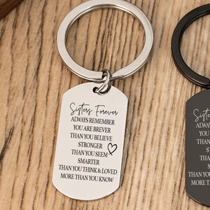 Personalized Sisters Keychain, Mental Health Gift, Inspirational Gift for Friends, Reminder Gift For Her, Self Love Gift, Engraved Keychain