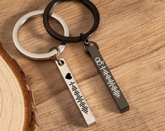 Personalised Music Keychain, Scannable code Keychain, Engraved Keyring, 3D Bar Keychain, Pendant Keychain, Music Keyring, Custom Code