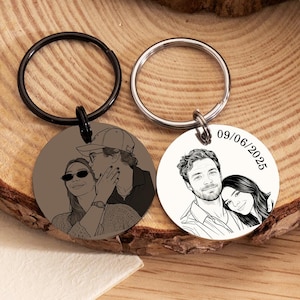 Actual Photo Engraved Keyring with Any Image, Picture Keyring, Laser Engraved, Personalised Gift, Anniversary Gift, Valentine's Day Gift
