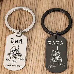 Cadeau personnalisé pour papa, porte-clés coup de poing, cadeau pour homme, porte-clés papa, cadeau pour papa papa, cadeau d&#39;enfants pour papa