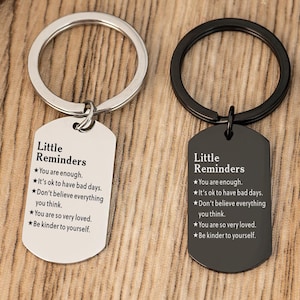 Little Reminders Keychain, Mental Health Gift, You are enough, Inspirational Gift for Daughter Son, Reminder Gift For Friend, Self Love Gift