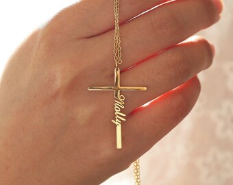 Gold Cross Necklace Women - Etsy