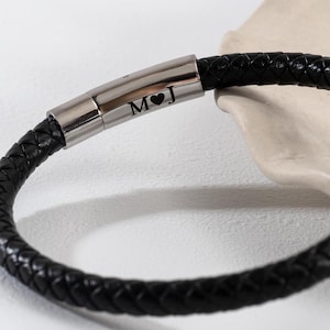 Pulsera con mensaje oculto para hombre, pulsera de cuero, pulsera personalizada para hombre, regalo de aniversario, pulsera hecha a mano personalizada, regalos del día de San Valentín