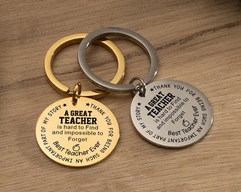 Personalized Teacher Appreciation Gift, Teacher Gift Keyring, Gift for Teacher, Best Teacher Ever, Keychain for Teacher, Unique Gift for Her