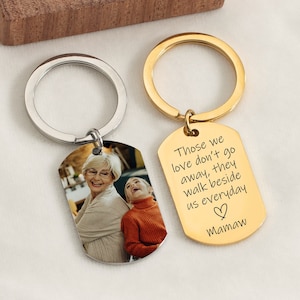 Personalized Memorial Keychain, Loss of Loved One Gift, Those We Love Don't Go Away, Photo Gifts In Memory Of, In Loving Memory