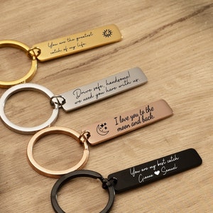 Personalized Metal Keyring, Custom Engraved Key Chain, Personalised Gifts for Him, Best Friend Gifts, Gift for Mom, Birthday Gifts