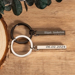 Cadeau porte-clés pour papa, cadeau personnalisé pour nouveau-né, porte-clés avec détails de naissance de bébé, porte-clés pour papa, porte-clés pour papa, cadeau pour papa, cadeau pour mari