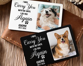 Personalized Pet Memorial Wallet Card, Custom Photo Aluminum Keepsake