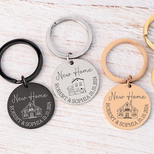 New Home Gift, Gift for New House, First Home Keyring, Custom Laser Engraved Housewarming Present, Moving in Gift, Personalised Keyring