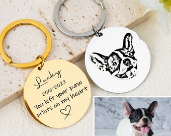 Dog Memorial Keychains, Personalized Metal Keychains, Pet Memorial Key Chain, Loss of Pet, Sympathy Gift, Loss of Pet, Memorial Gift