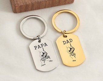 Fathers Day Gift, Gift for Daddy, Fist Bumps Keychains, Gift for Men, Daddy Keyring, Present Daddy Dada Father, Personalised Gift