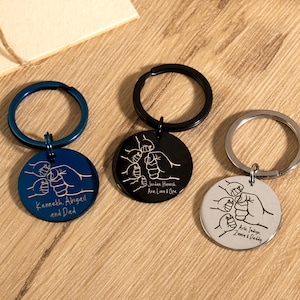 Personalized Dad Gift, Gift for Daddy, Engraved Daddy Keyring, Daddy Birthday Gift, Daddy Keyring, Gift for Him, Custom Father&#39;s Day Gifts