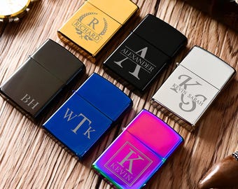 Personalized Windproof Lighter for Men, Groomsmen Gifts, Custom Metal Groomsman Lighter, Best Man Lighter Gifts, Wedding Gifts