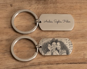 Personalised Photograph Keyring, Laser Engraved Photo Keyring, Couples Keyring Gift, Anniversary Gift, Personalised Keyring, Birthday Gifts
