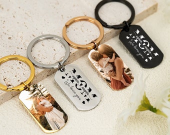 Personalized Keyring for Mom, Custom Keychain With Photo, Name, We Love You Mummy, Papa, Dad, Grandpa, Grandma, Mothers Day Gift