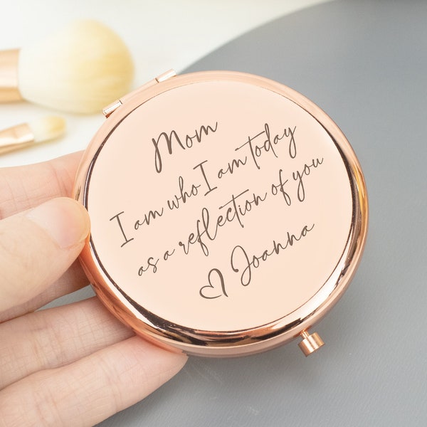 Personalized Compact Mirror, Gift for Mom from Daughter, A Reflection Of You Pocket Mirror Gift, Mother of the Bride Gift, Mother of Groom