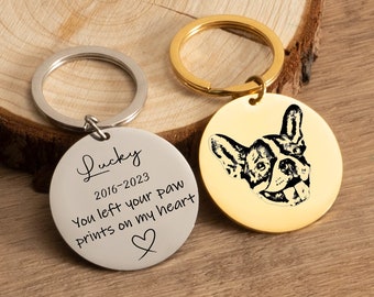 Dog Memorial Keychains, Personalized Metal Keychains, Pet Memorial Key Chain, Loss of Pet, Sympathy Gift, Loss of Pet, Memorial Gift