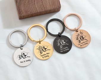 Perosnalized Dad Gift, Gift for Daddy, Engraved Daddy Keyring, Daddy Birthday Gift, Personalised Gift, Daddy Keyring, Gift for Him