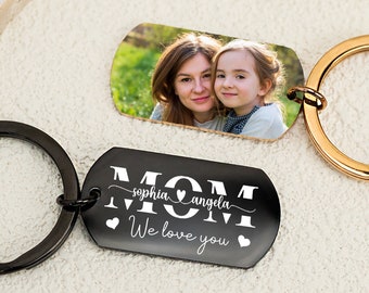 Personalized Mother's Day Gift, Custom Keyring With Photo, Name, We Love You Mummy, Papa, Nana, Grandpa, Grandma, Personalised Gift for Mom