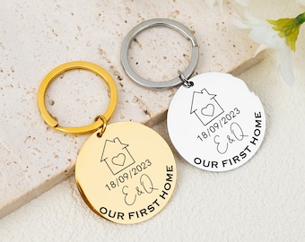 Personalisierter Schlüsselanhänger, Gravur Schlüsselbund, Geschenk für Neues Haus, Einzug Geschenk, Schlüsselanhänger Hochzeit, Einweihungsparty Geschenk