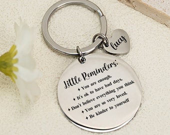 Positive Reminder Keyring, Custom Motivate Gift, Personalized Inspirational Affirmation Keychain, Reminder Gift For Friend, Hug Gift