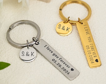 Custom Engraved Keychain, Personalized Gift For Boyfriend Girlfriend, Anniversary Gifts for Boyfriend, Valentine's Day Gifts, Birthday Gifts