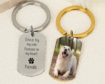 Personalized Pet Photo Keyring, Pet Loss Gifts, Custom Portrait From Photo, Pet Mom Animal Lover,Handmade Gift for Cat Mom,Dog Memorial Gift