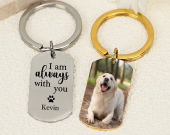 Custom Pet Memorial Keychain, Pet Remembrance Gift, Personalized Metal Keyring, Loss of Pet, Custom Portrait Memorial Gift, Valentines Day