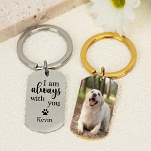 Custom Pet Memorial Keychain, Pet Remembrance Gift, Personalized Metal Keyring, Loss of Pet, Custom Portrait Memorial Gift, Valentines Day