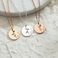 Personalized Birth Flower Necklace with Name, Engraved Floral Necklace, Valentines Days, Necklaces For Women, Birthday Gift, Gift for Her product logo