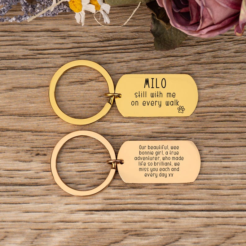 Dog Memorial Gift, Dog Name Keyring, Custom Name, in Memory of Dog, Pet