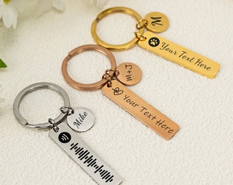 Spotify Code Keyring, Personalised Keyring, Music Code, Wedding Song, Custom Keychain, Engraved Keychain, Music Lover Gift, Valentines Days