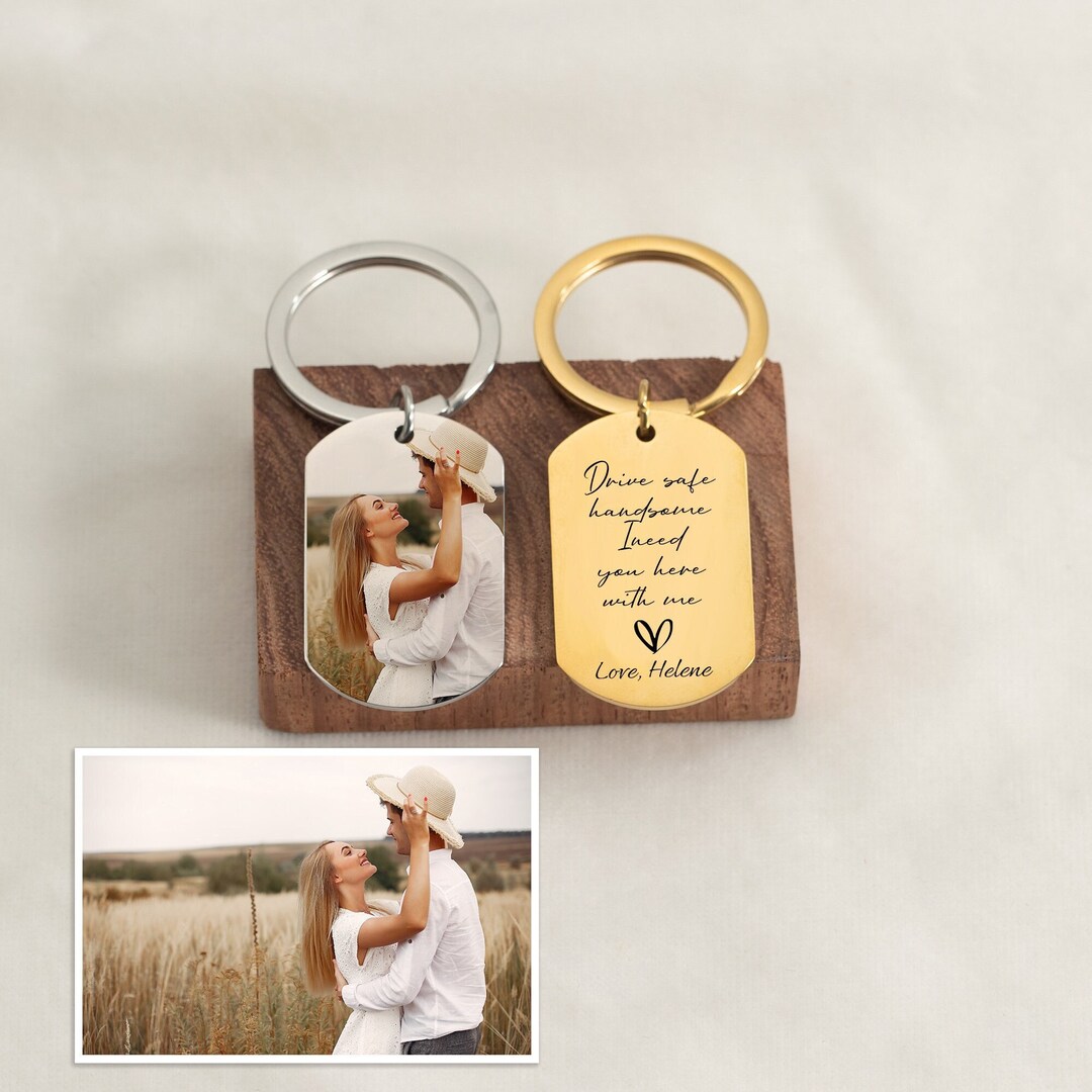 Personalized Metal Keychains, Custom Engraved Key Chain, Drive Safe