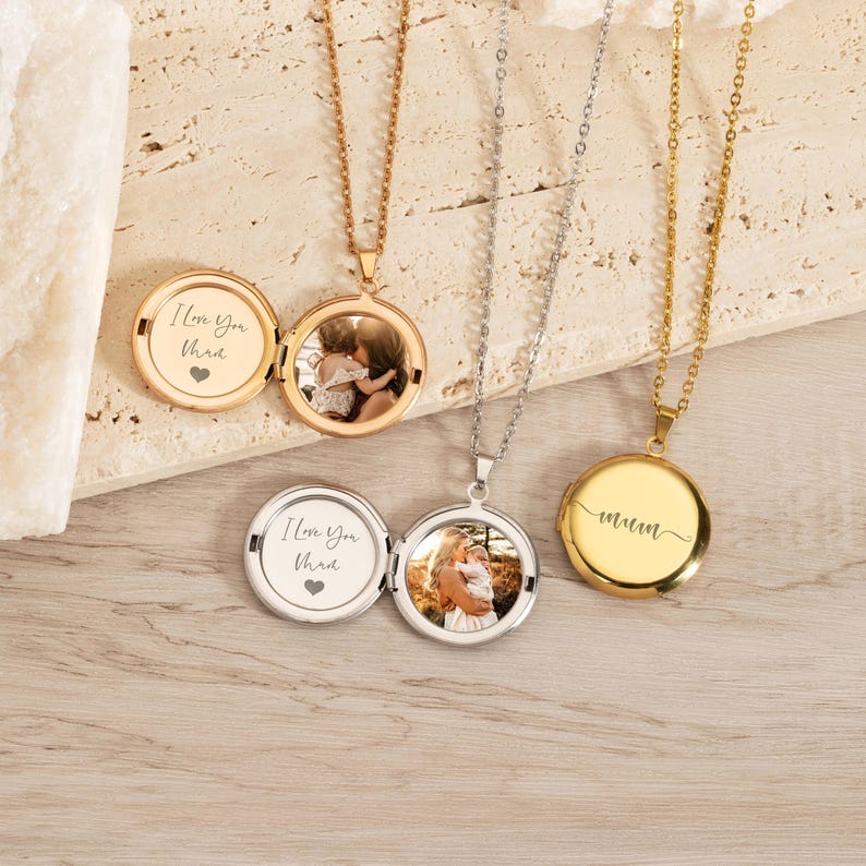 Locket Necklace With Photo, Engraved Necklace, Photo Necklace in Gold — free download