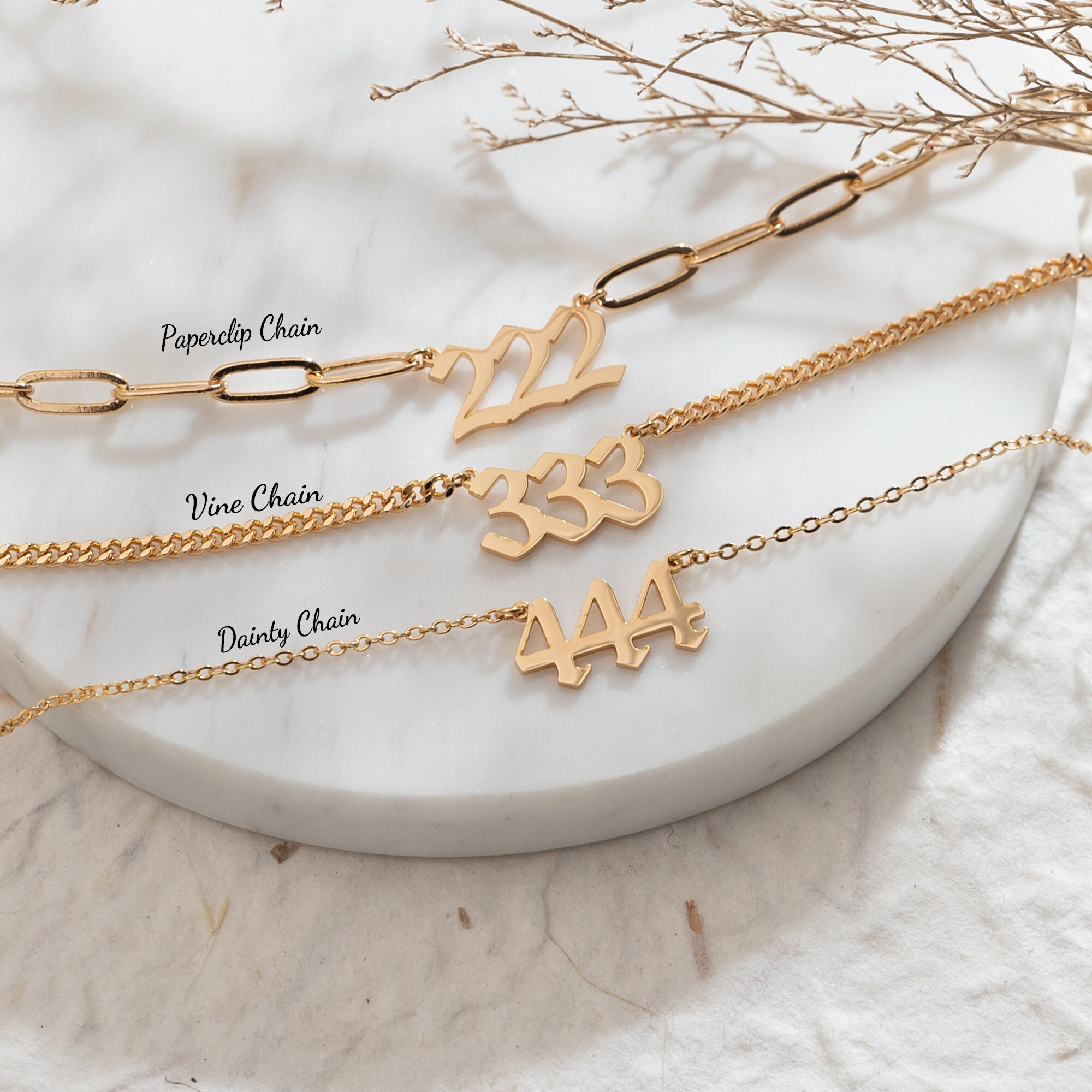 18K Gold Plated Angel Number Necklace,Custom Number Necklace,Silver Lucky Number Necklace,Christmas Necklace,Personalized Gifts