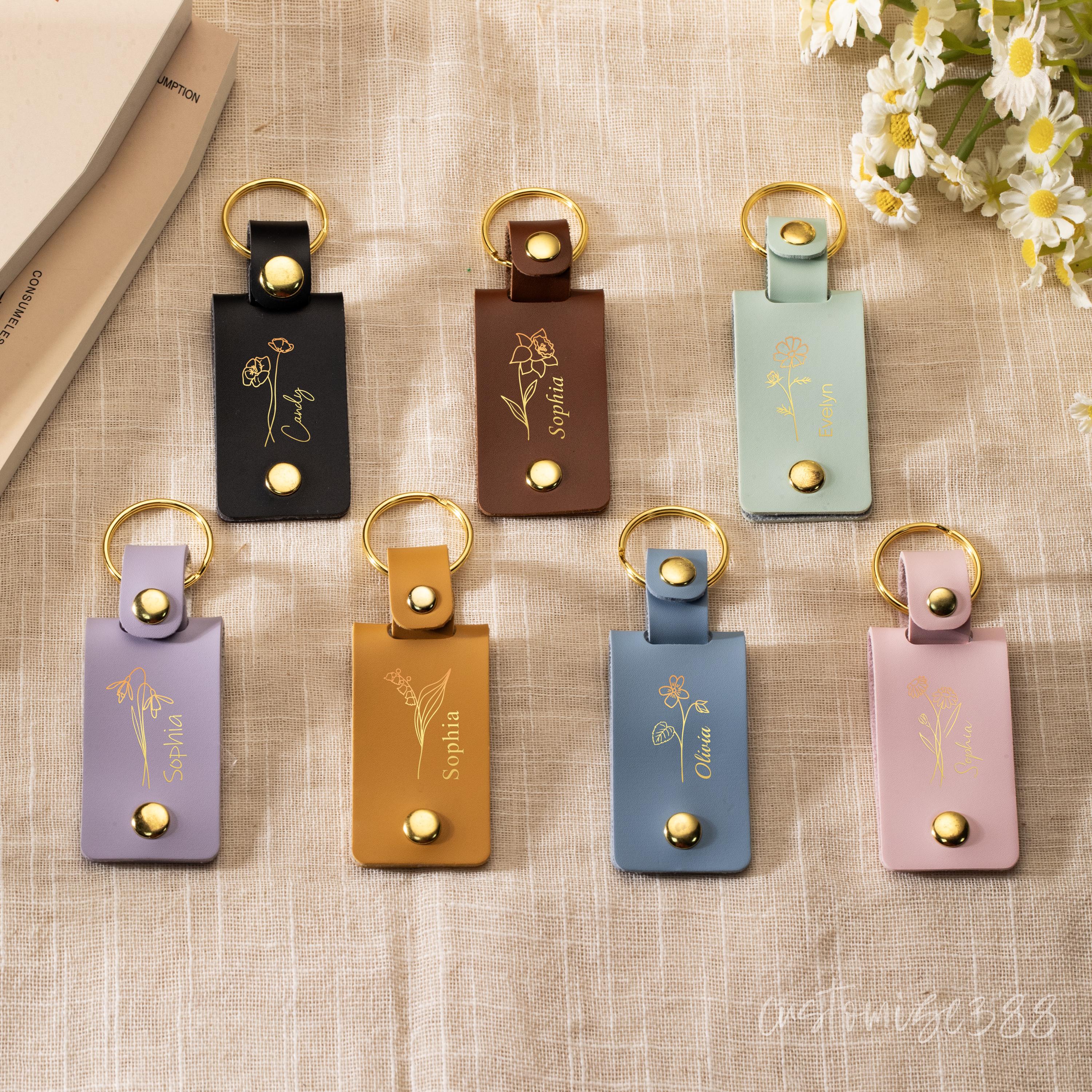 Flower Personalised Photo Keyring Wedding Custom Birthday Present Gift - Foto 12