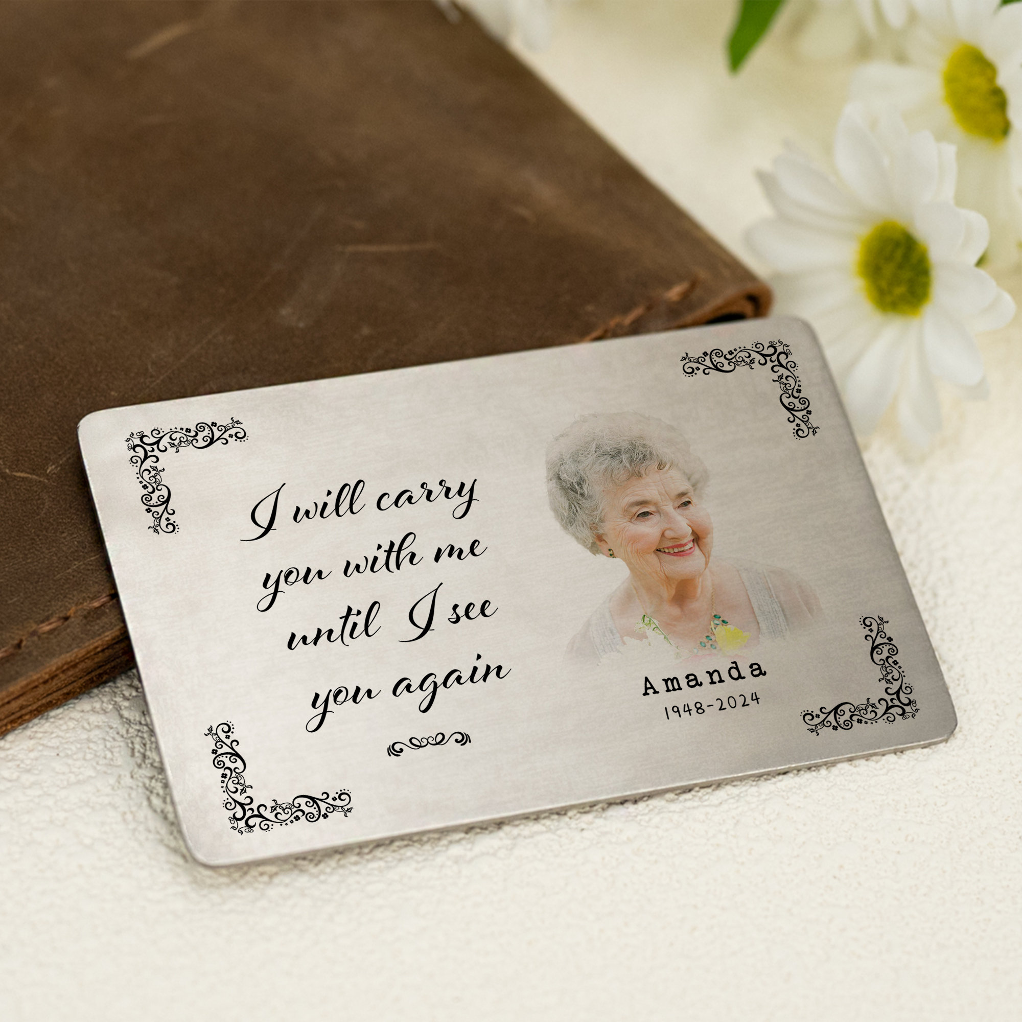 Personalised Aluminium Photo Wallet Card, I Will Carry You With Me ...